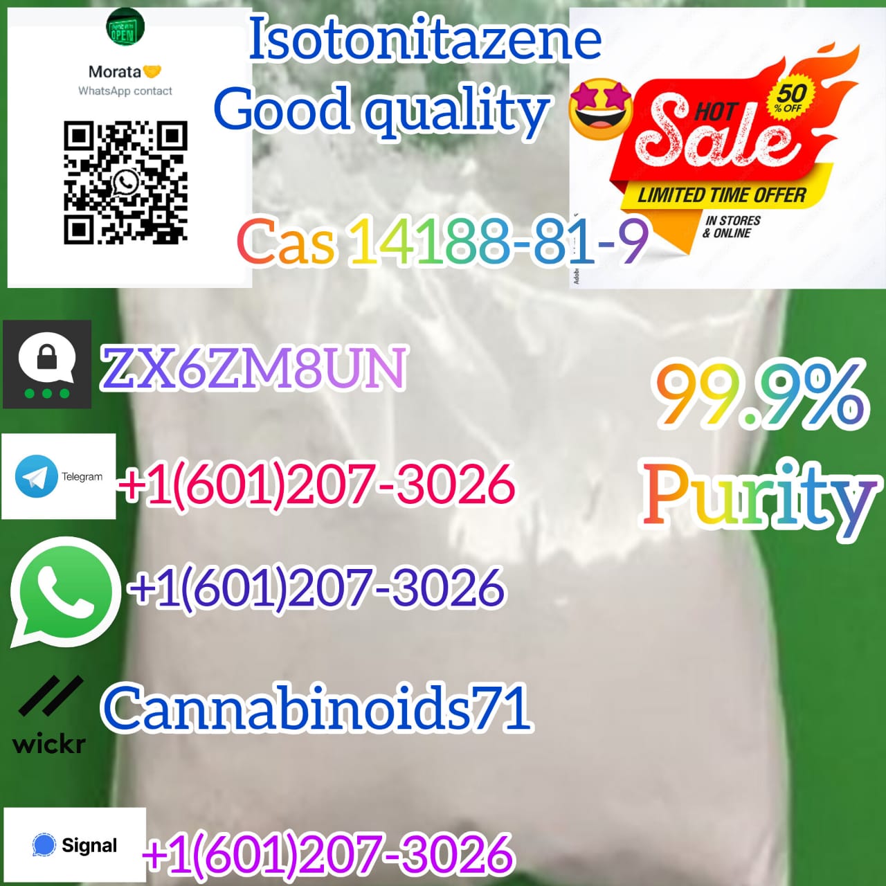 Buy Isotonitazene Online Cas 14188-81-9 Isotonitazene powder